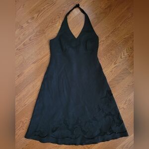 Vintage Ann Taylor Black linen halter dress